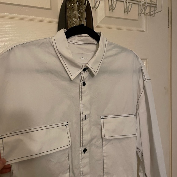White Shirt with Contrast Stitching - Picture 2 of 4